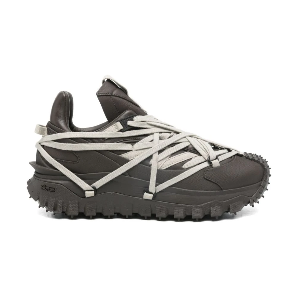 Moncler Women's Brown Sneakers, 4 Uk, Trailgrip Megalace Trainers