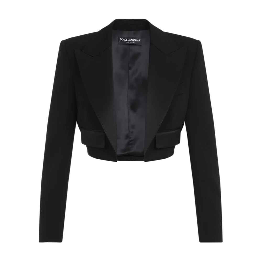 Dolce & Gabbana Women's Black Luxurious Wool Silk Blend Jacket