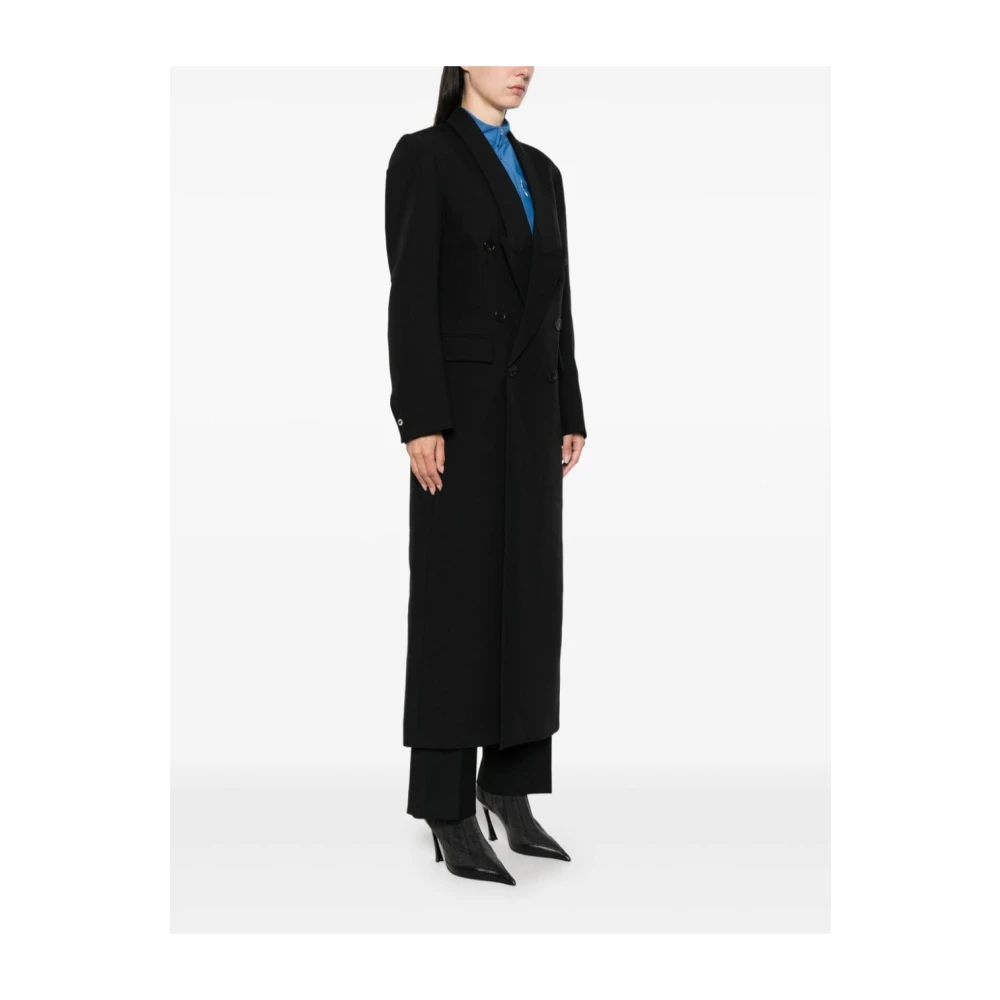 Coperni Zwarte Getailleerde Dubbel-Borst Jas Black Dames