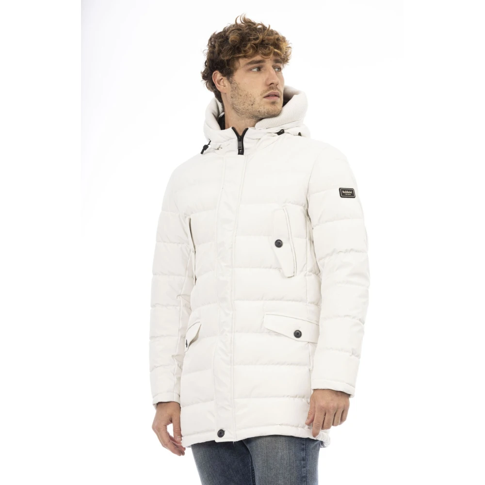 Baldinini Hooded jas met ritssluiting White Heren