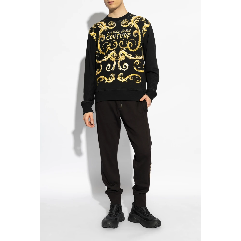Versace Jeans Couture Sweatpants met bedrukt logo Black Heren
