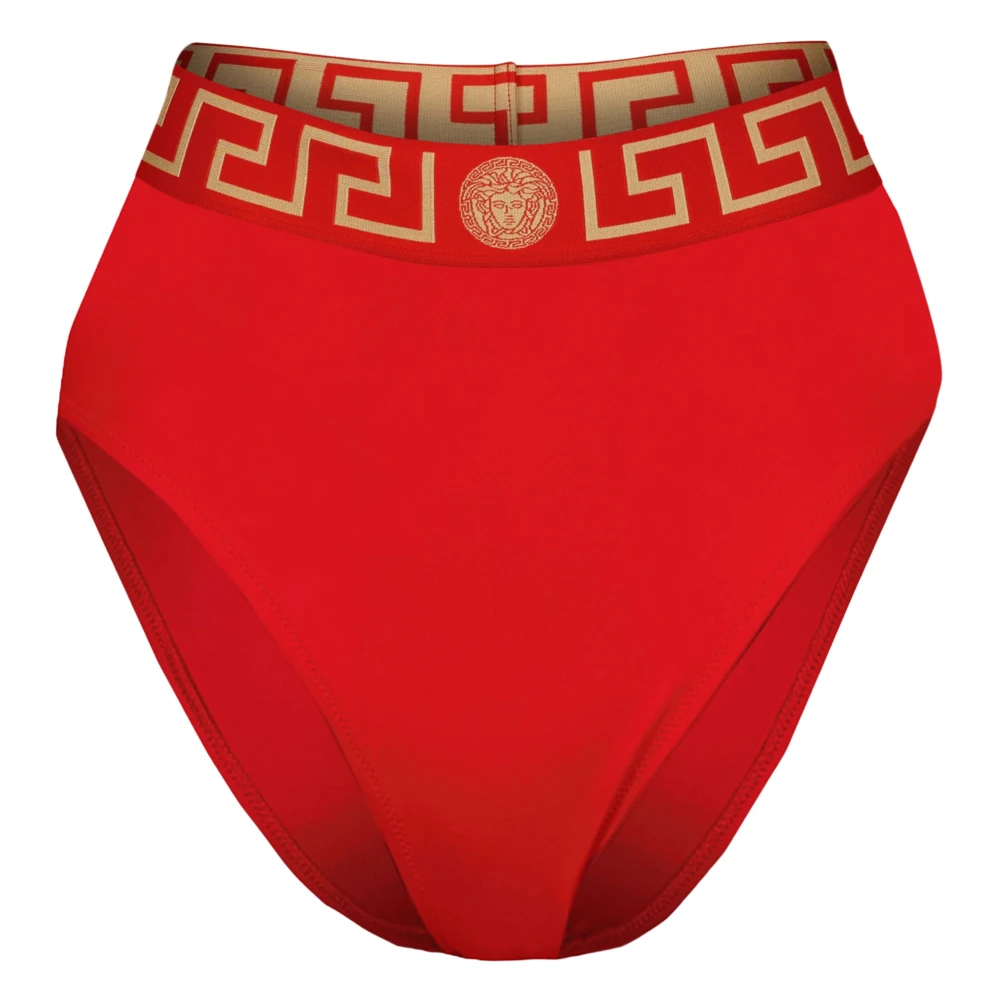 Versace Hoog getailleerde Bikini Broek met Elegant Rood Ontwerp Red Dames