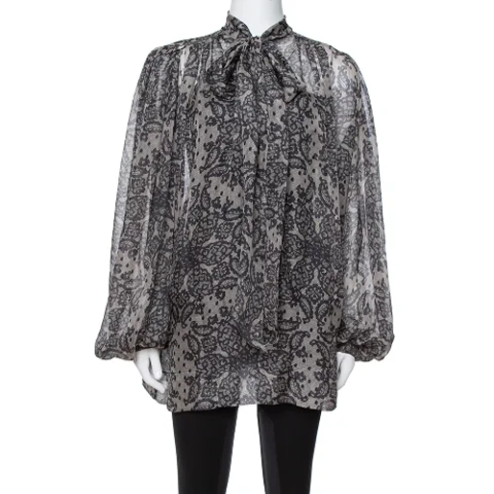 Dolce & Gabbana Pre-owned Silk tops Gray Dames