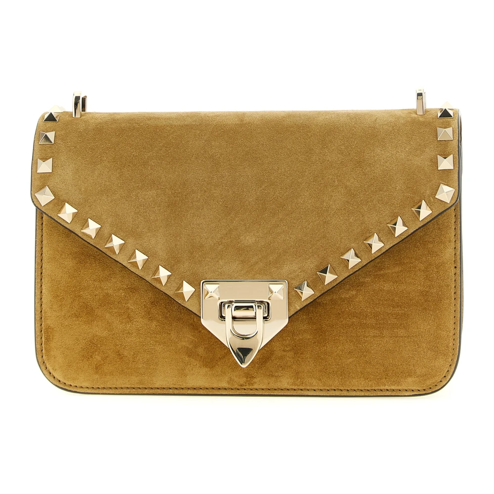Valentino Garavani Cross Body Bags, Female, One Size, Rockstud Small Shoulder Bag Beige