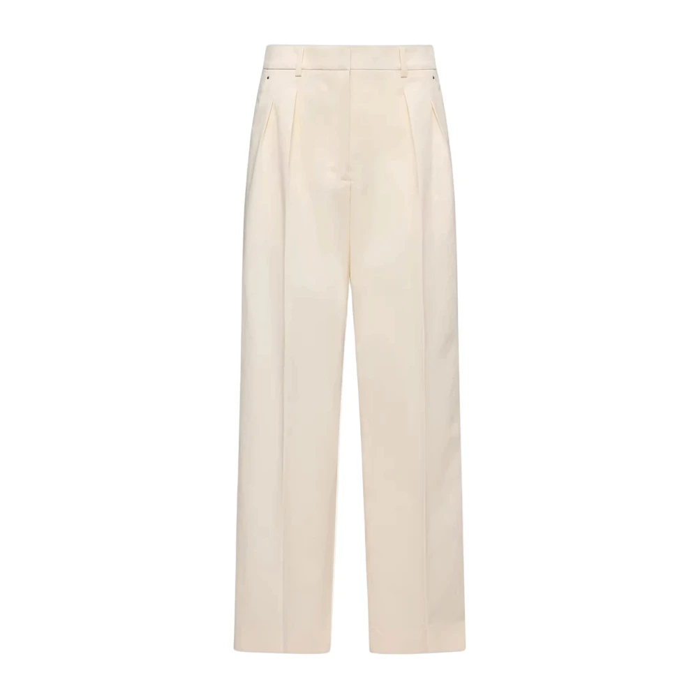 Moncler Women's Beige Wide Trousers, Xs, Wide Trousers