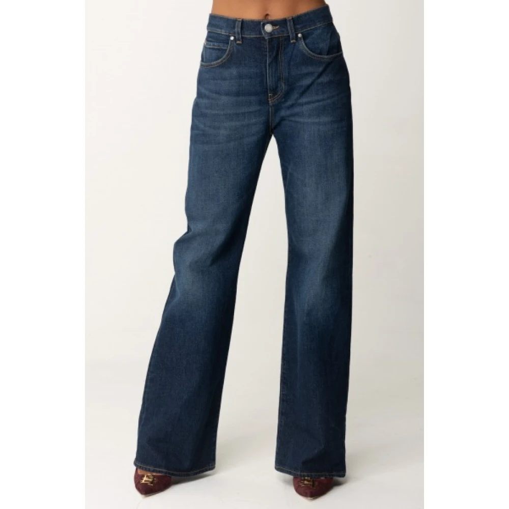 pinko Wide Leg Dark Wash Jeans Blue Dames