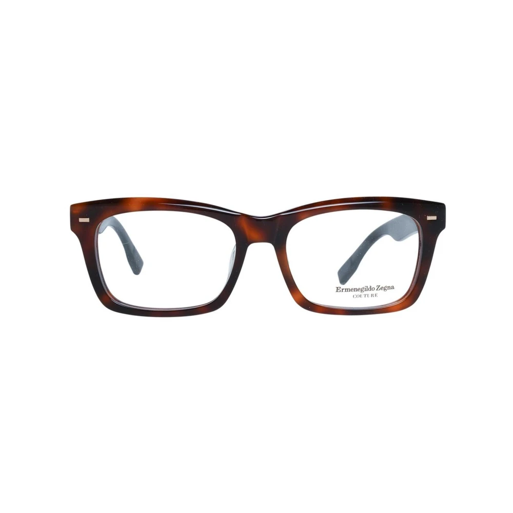 Ermenegildo Zegna Moderne Trapezium Optische Monturen Brown Heren