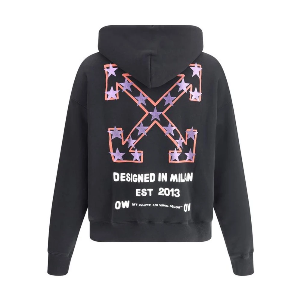 Off White Monogram Skate Hoodie met Arrow Print Black Heren