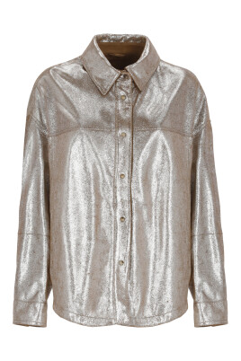 chemise-en-cuir-lamine-marron-col