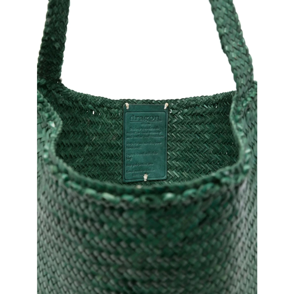 Dragon Diffusion Bosgroene Leren Tote Tas Green Dames