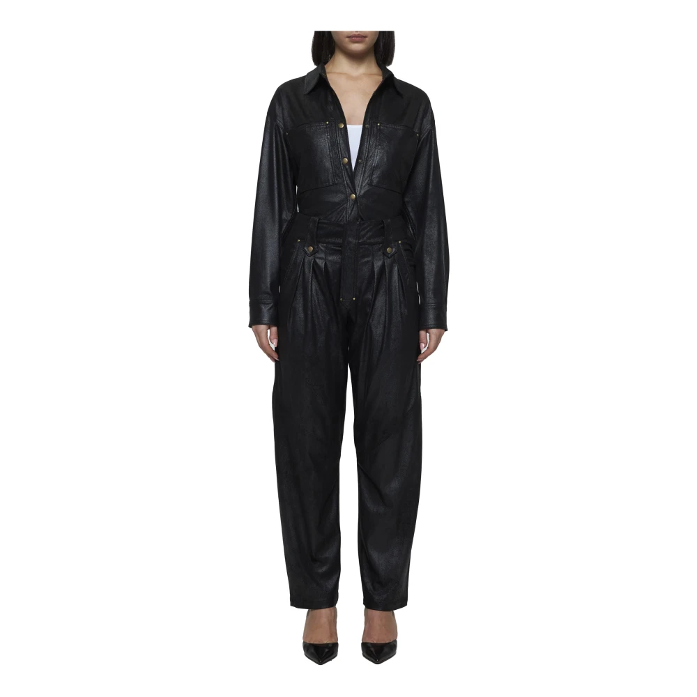 Isabel marant Zwarte Faux Suede Broek Black Dames