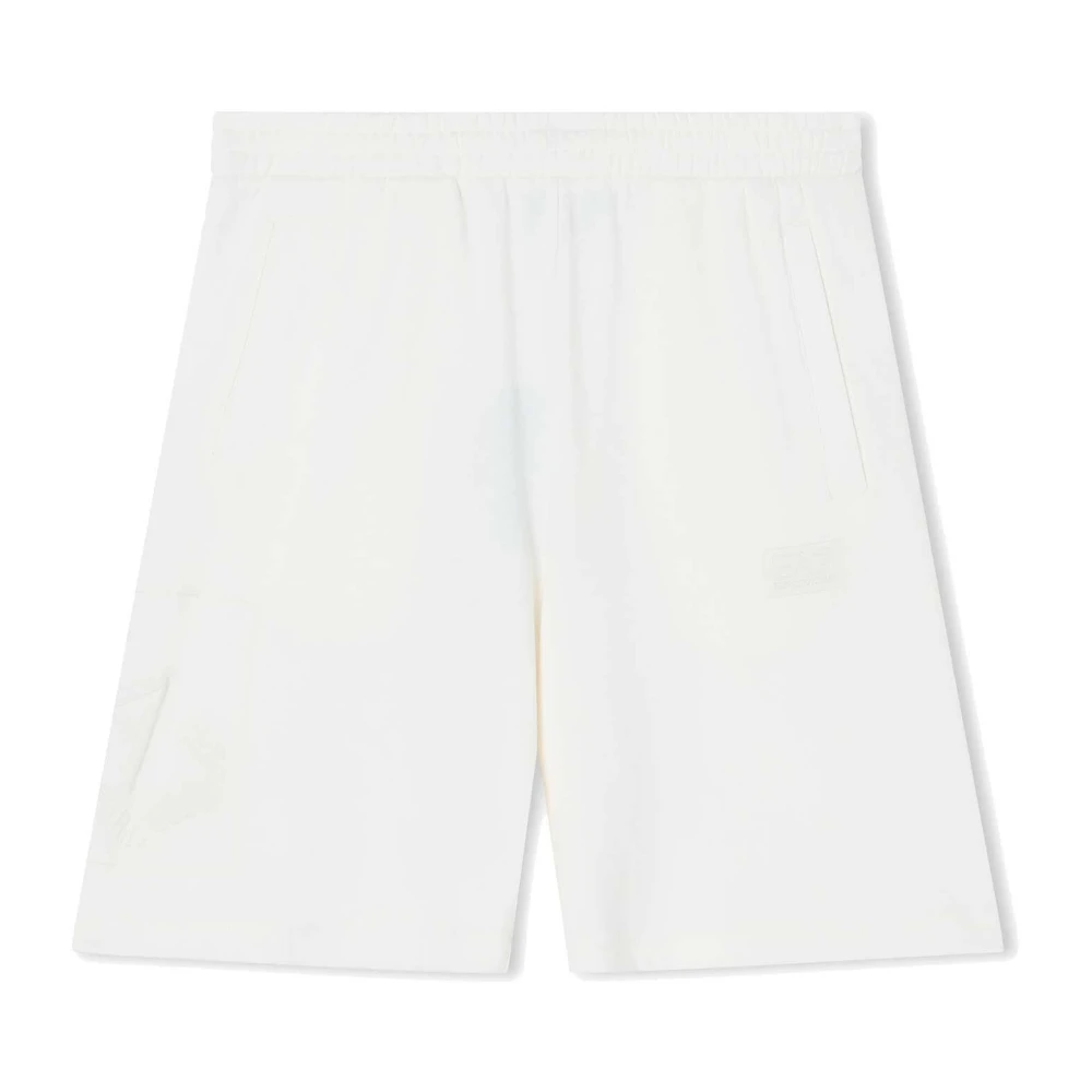Emporio Armani Ea7 Boys White Shorts, 10 Y, Bermuda Shorts