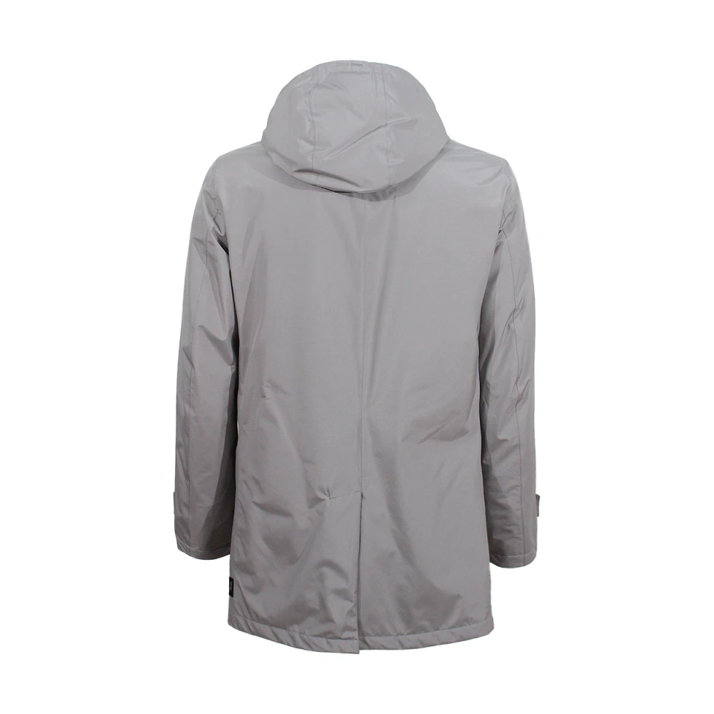 Herno Grijze Jas met Rits en Capuchon Gray Heren