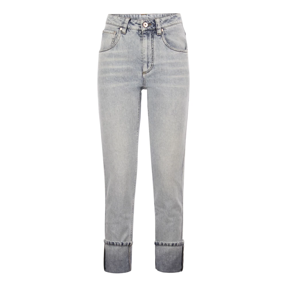 BRUNELLO CUCINELLI Slim-fit Jeans Gray Dames