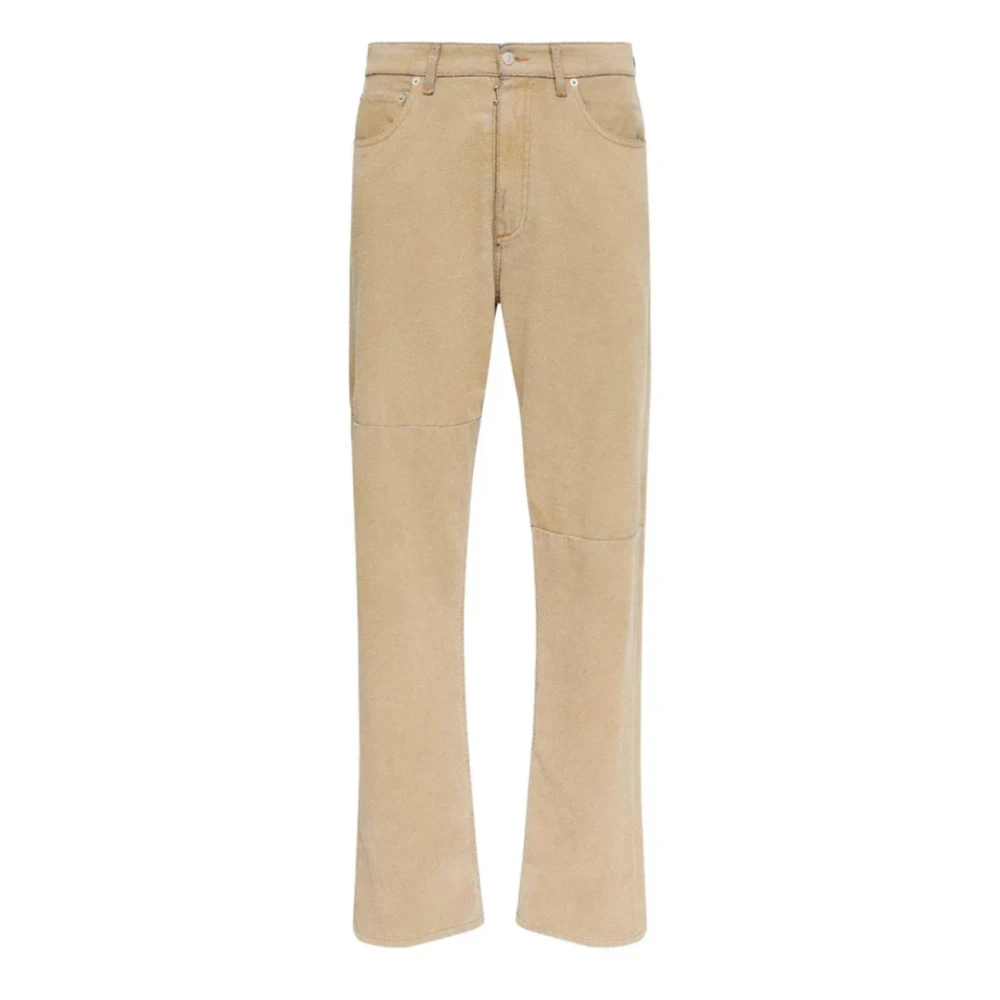 Mm6 Maison Margiela Men's Beige Straight Leg Jeans - Straight Fit Jeans - W32 - Jeans