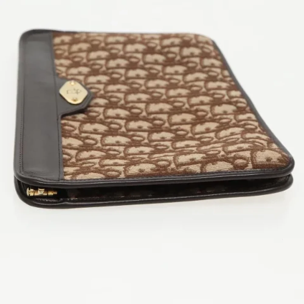 Dior Vintage Pre-owned Canvas clutches Brown Dames