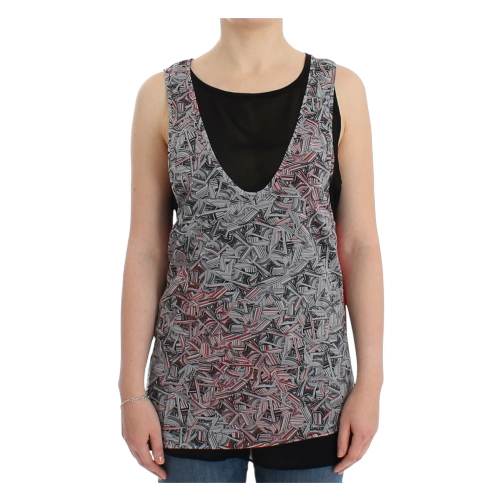 Costume National Multicolor Sleeveless Tops, Female, Xl, Sleeveless Top