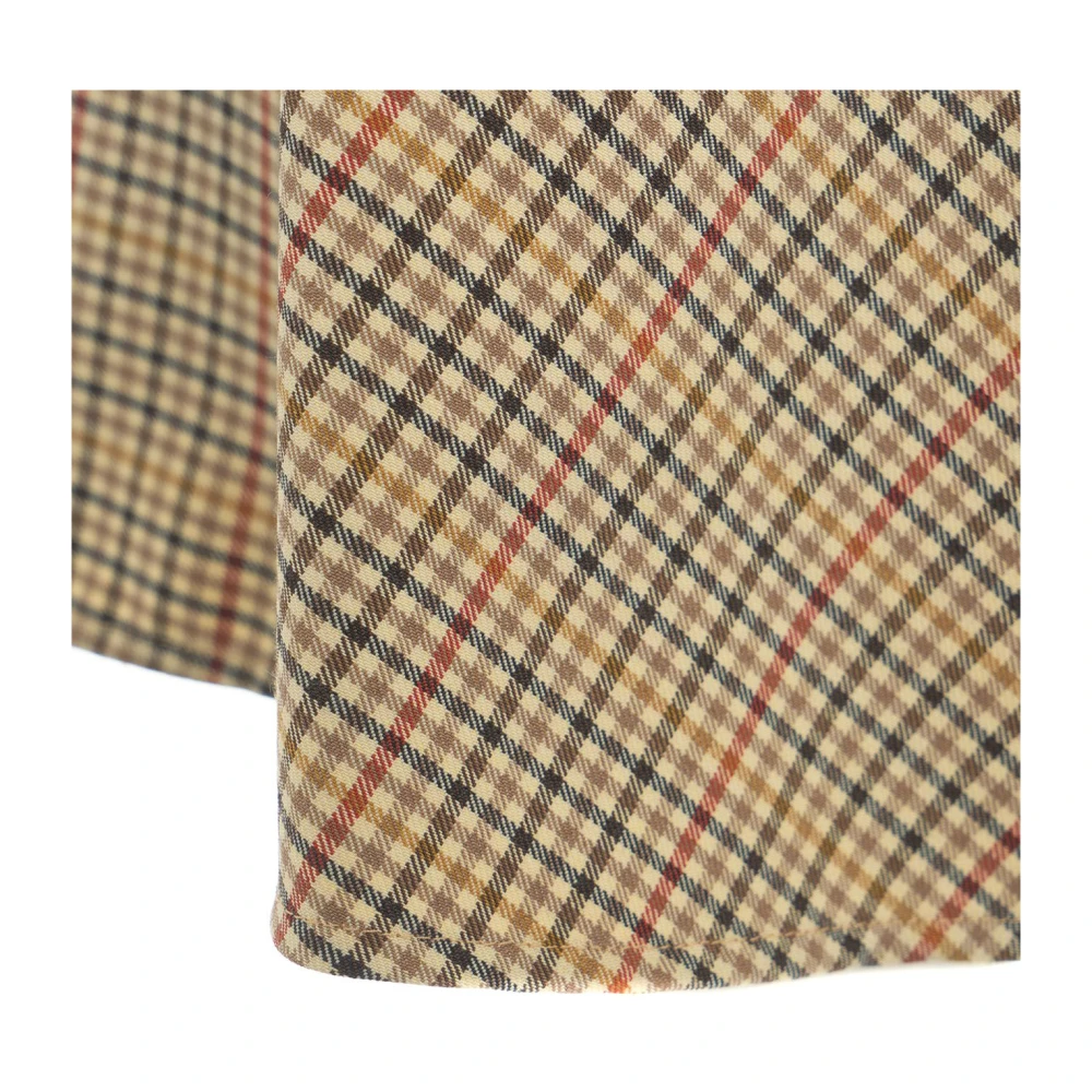 Semicouture Beige Check Flared Mini Skirt Aw24 Beige Dames