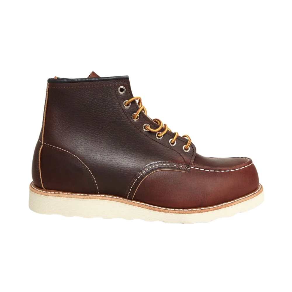 Red Wing Shoes 8138 Läder Moc Toe Stövlar Brown, Herr