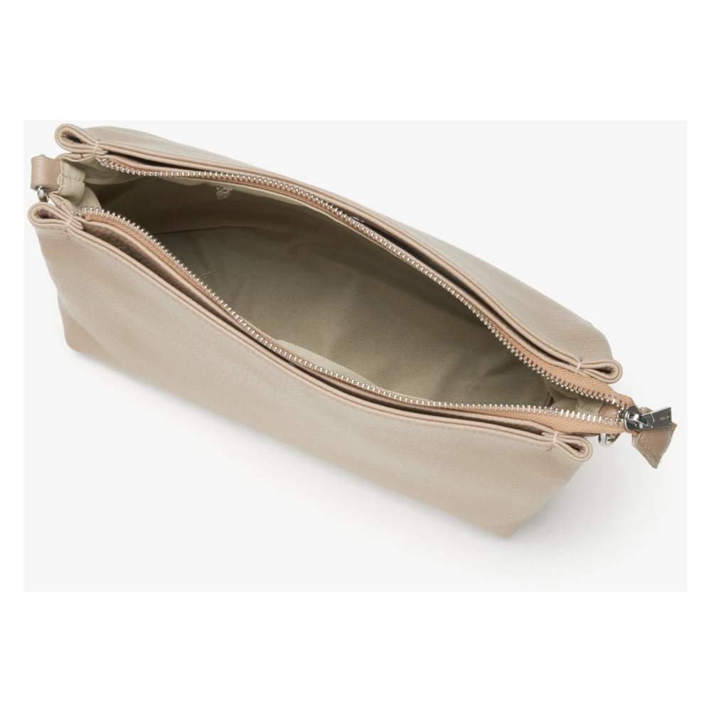 Estro Dames Beige Leren Crossbody Tas Er00115561 Beige Dames