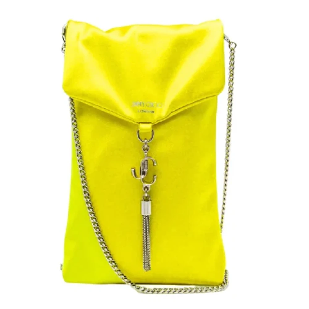Jimmy Choo Pre-owned Satin clutches Yellow Dames