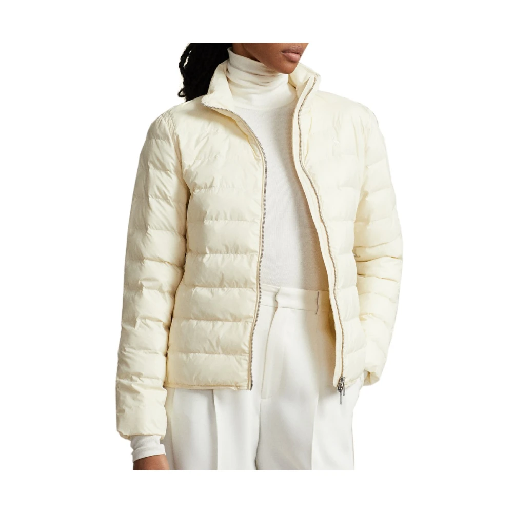Polo Ralph Lauren Crème Waterbestendige Geïsoleerde Jas Beige Dames