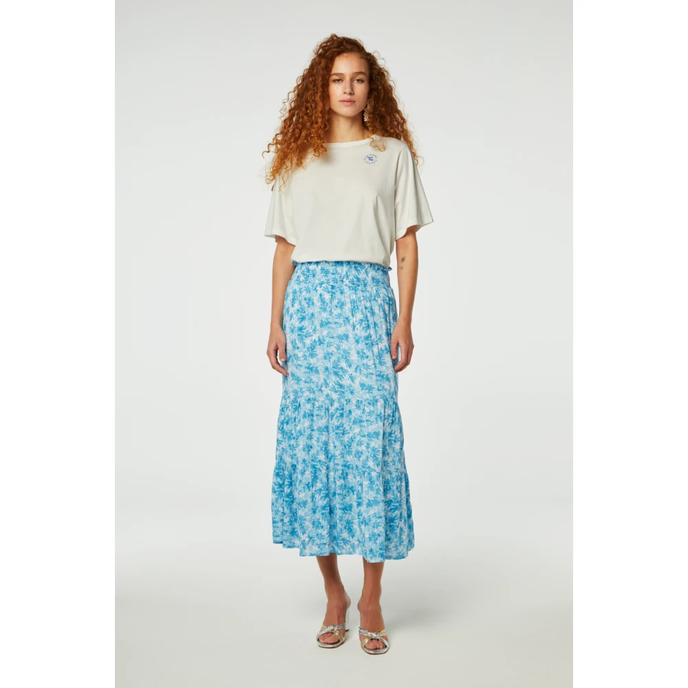 Fabienne Chapot Figolette Print Midi Rok Blue Dames