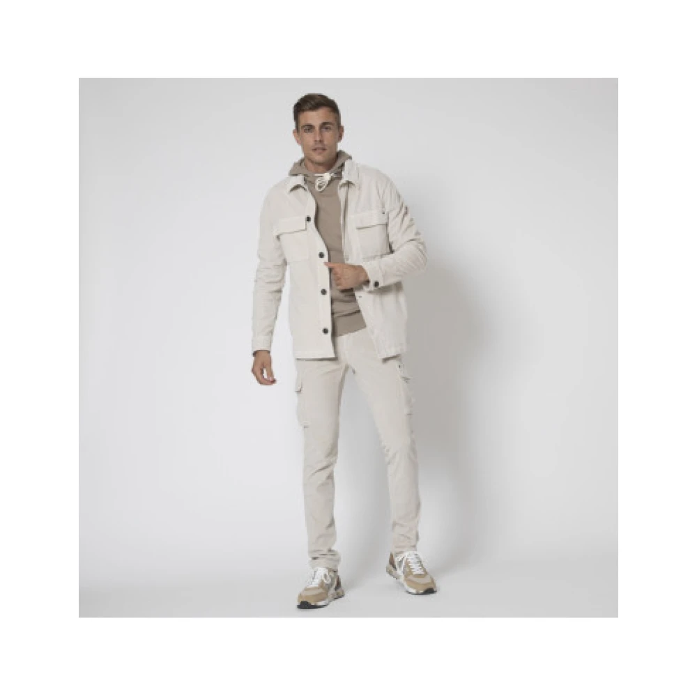 Mason's Corduroy Overhemd in Beige White Heren