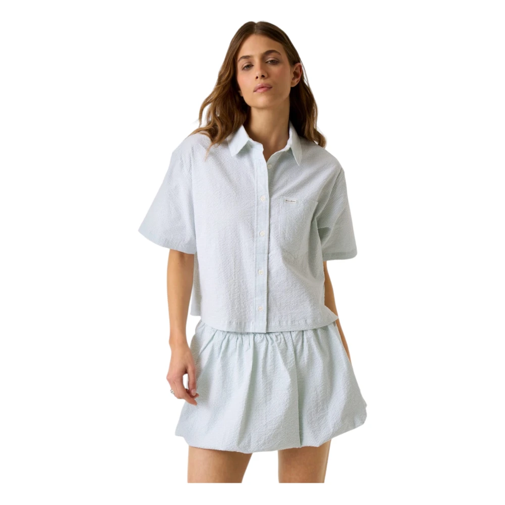 Guess Women's Green Shirts, S, Boxy Pocket Shirt