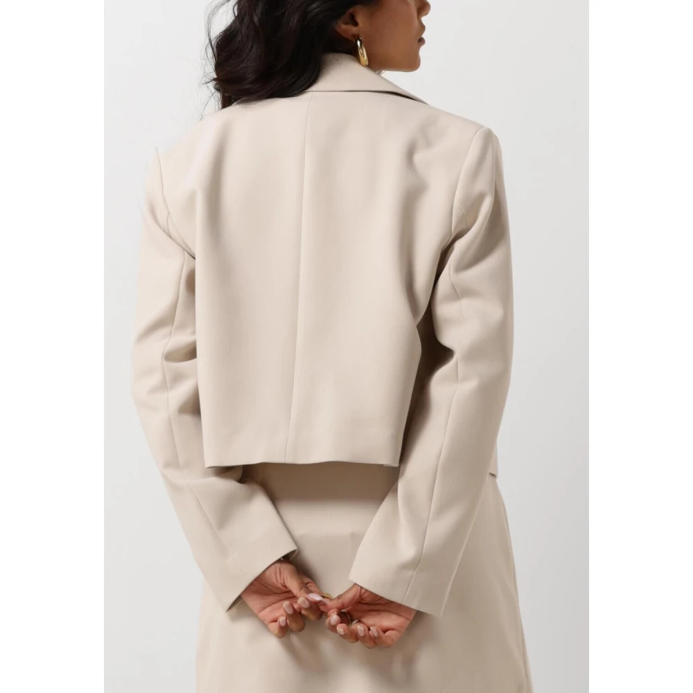 Second Female Beige Cropped Blazer voor Vrouwen Second Dames Beige Dames