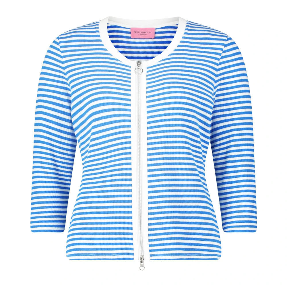 Betty Barclay Gestructureerde Bloemen Shirtjas Blue Dames
