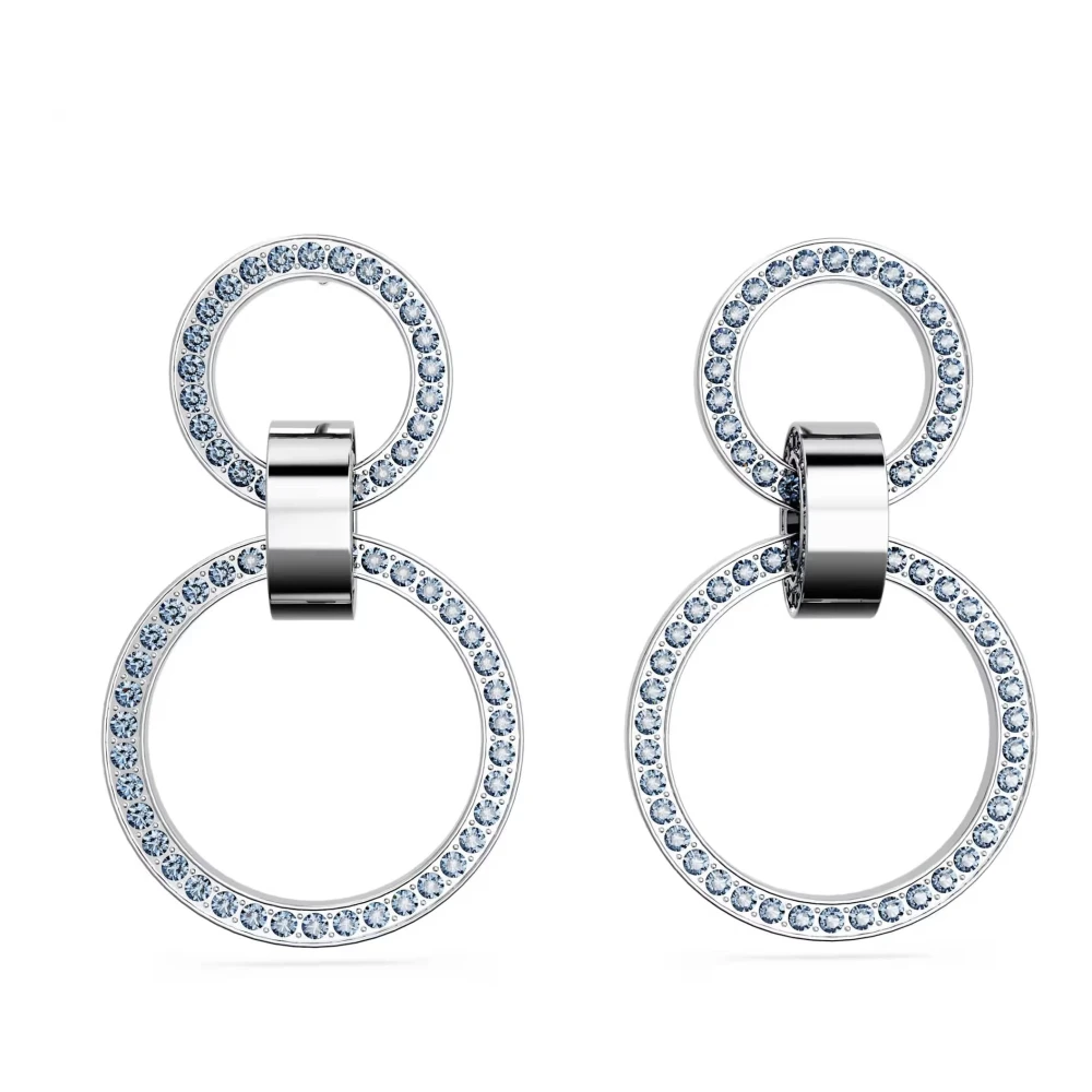 Swarovski 5663503 Hollow Hoop Stud Earrings Rhodium Plated Jewellery - Image 4