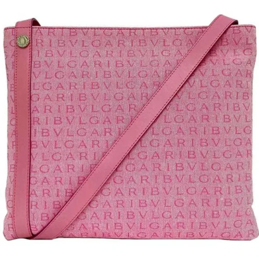 Bvlgari Vintage Pre-owned Canvas shoulder-bags Pink Dames