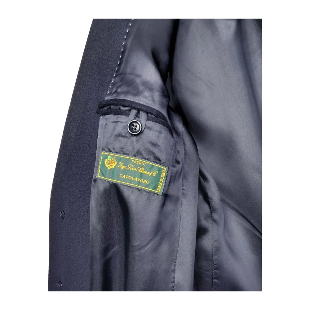 Made in Italia Blauwe Wol Eenrijige Jas Blue Heren