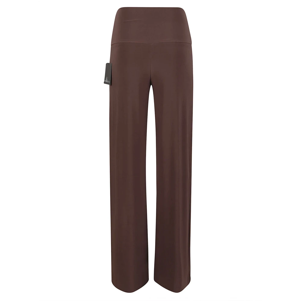 Norma Kamali Stijlvolle Broek met Polyester en Spandex Brown Dames