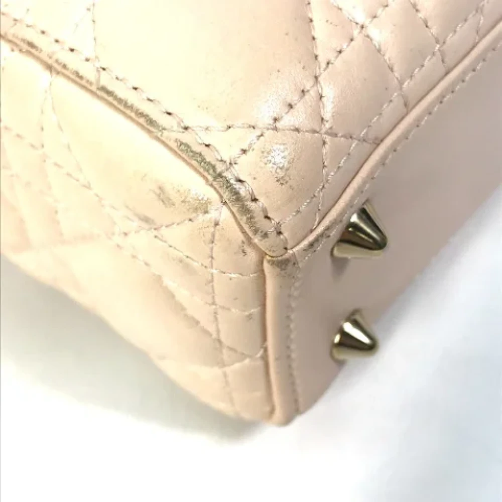 Dior Vintage Pre-owned Leather dior-bags Beige Dames