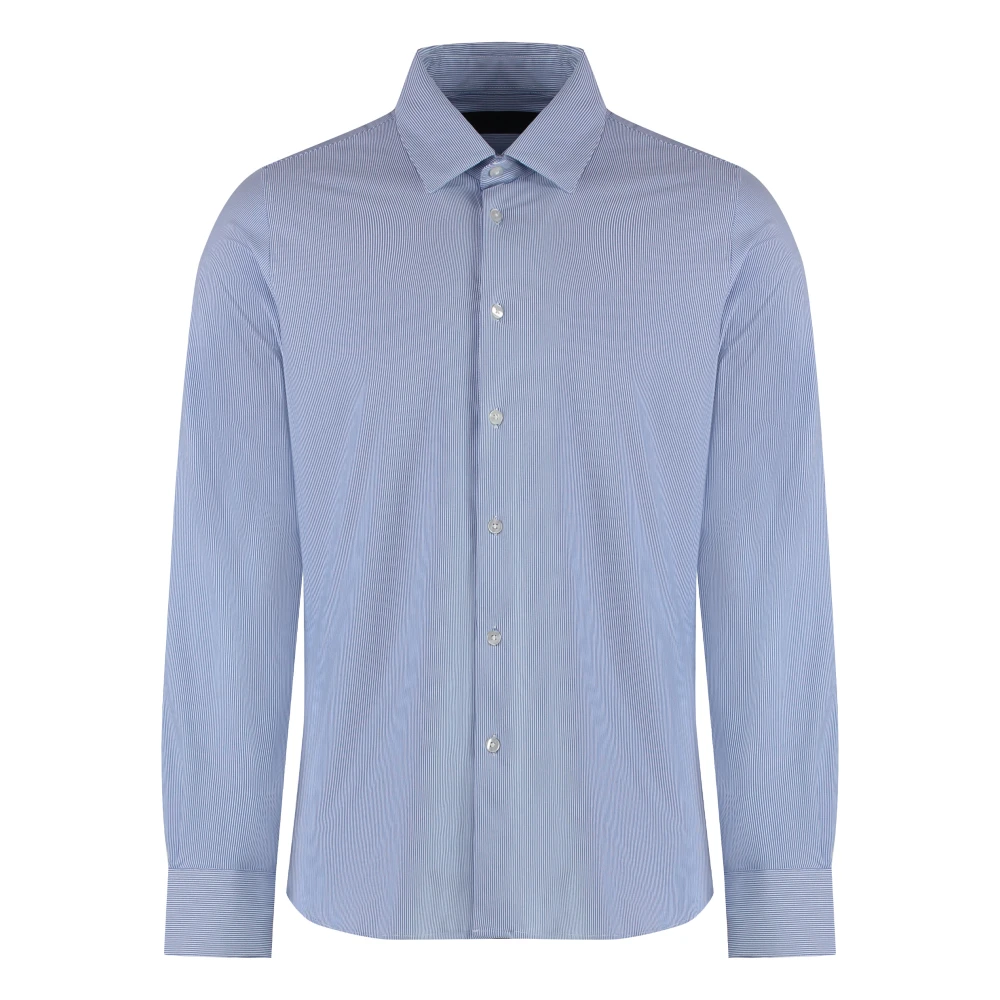 RRD Gestreept Oxford Overhemd Afgeronde Zoom Blue Heren