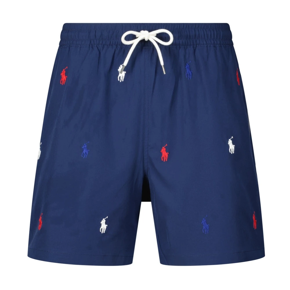 Polo Ralph Lauren Men's Blue Logo Embroidered Swim Shorts - S - Swimwear