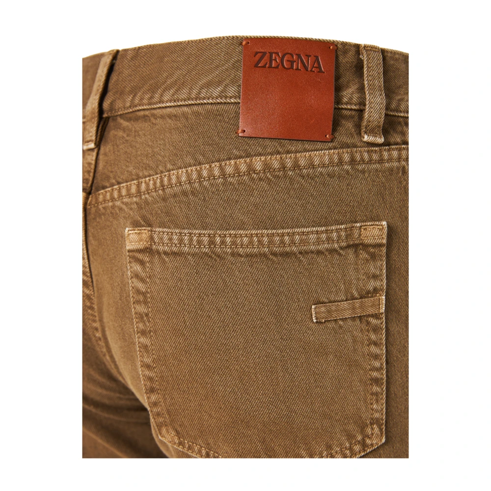 Ermenegildo Zegna Katoenen jeans met zij- en achterzakken Brown Heren