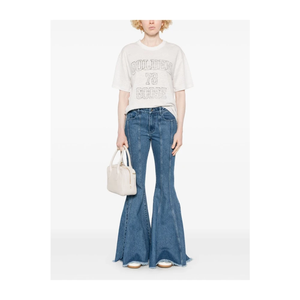 Golden Goose Witte T-shirts & Polo's voor vrouwen White Dames