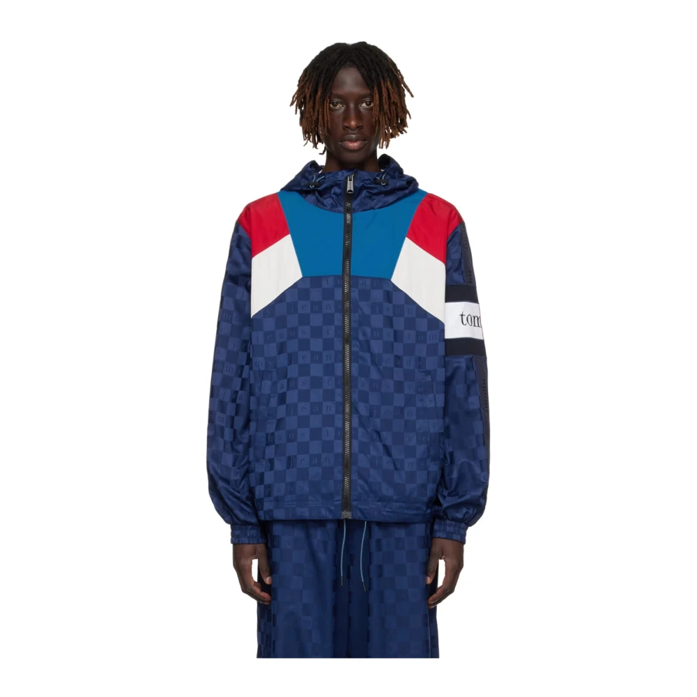 Tommy Hilfiger Geblokte capuchon trackjack Blue Heren