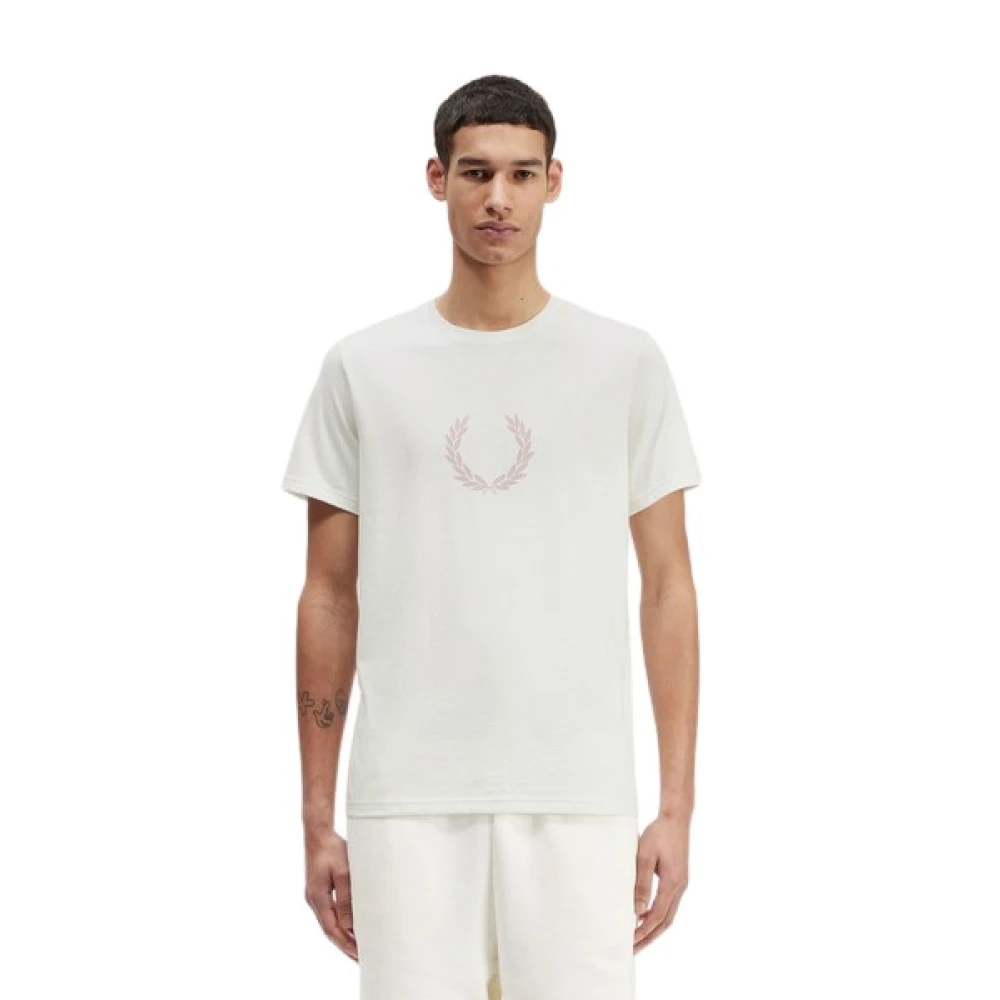 Fred Perry Vit Laurel Wreath Grafisk T-shirt White, Herr