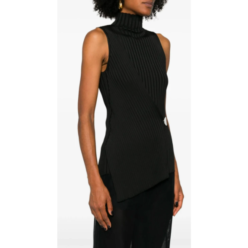 Jil Sander Zwarte Mouwloze Top Black Dames