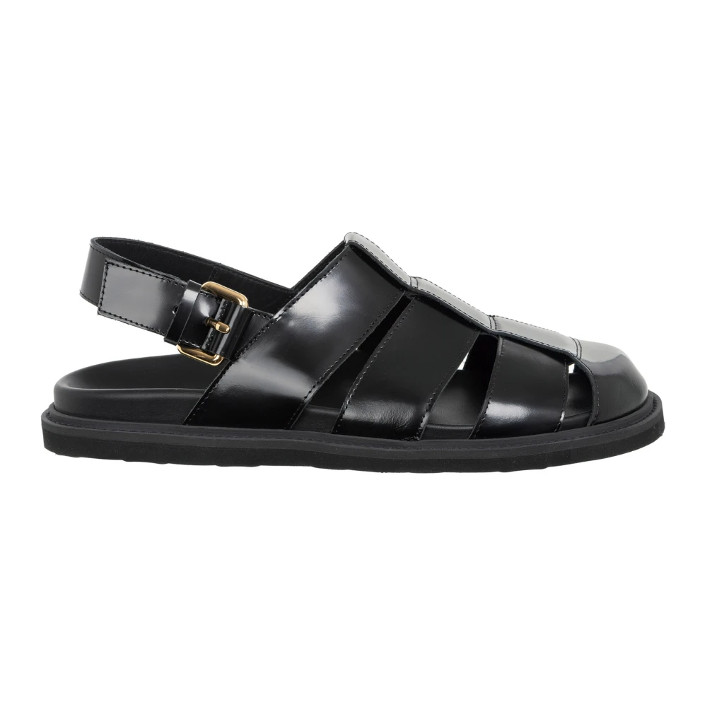 Moschino Women's Black Adjustable Strap Sandals, Solid Color Size 4 Uk