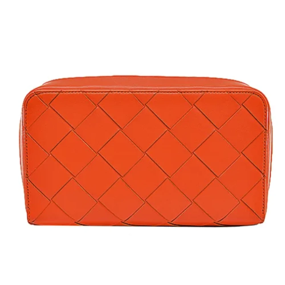 Bottega Veneta Vintage Pre-owned Leather clutches Orange Dames