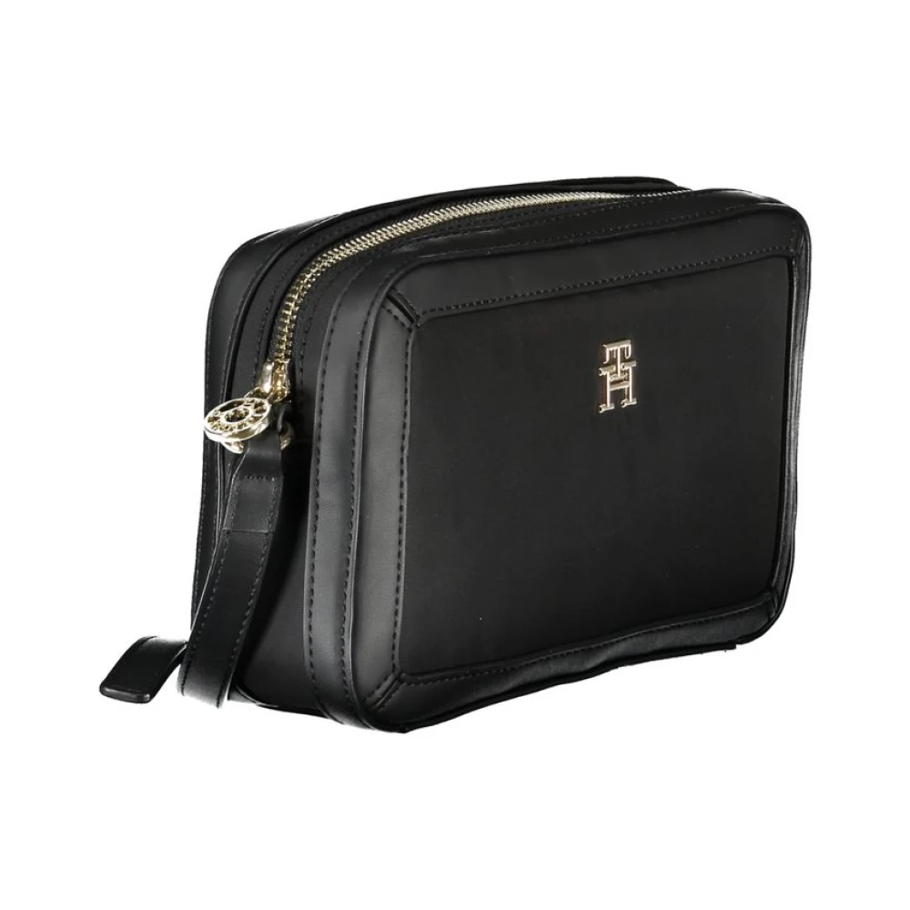 Tommy Hilfiger Zwarte Polyester Schoudertas met Verstelbare Band Black Dames
