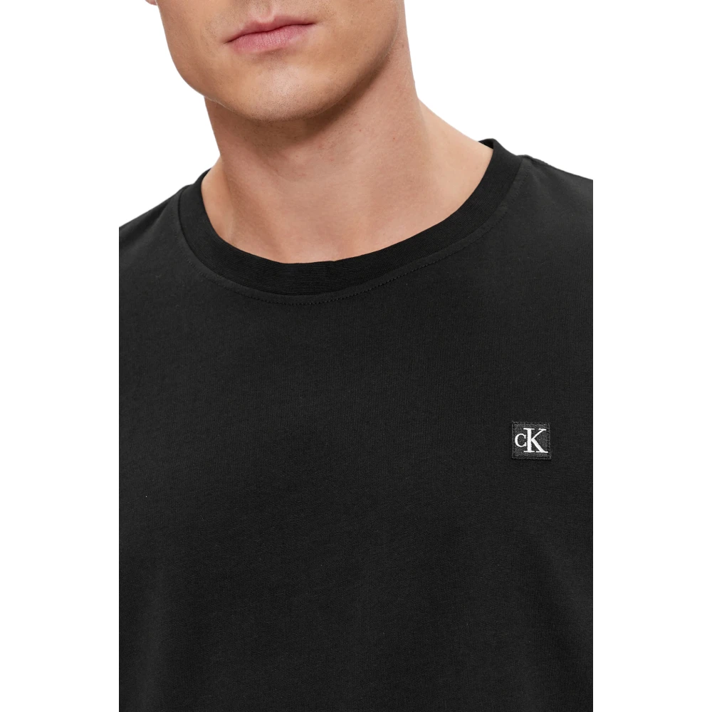Calvin Klein Jeans Geborduurd Badge Heren T-Shirt Black Heren