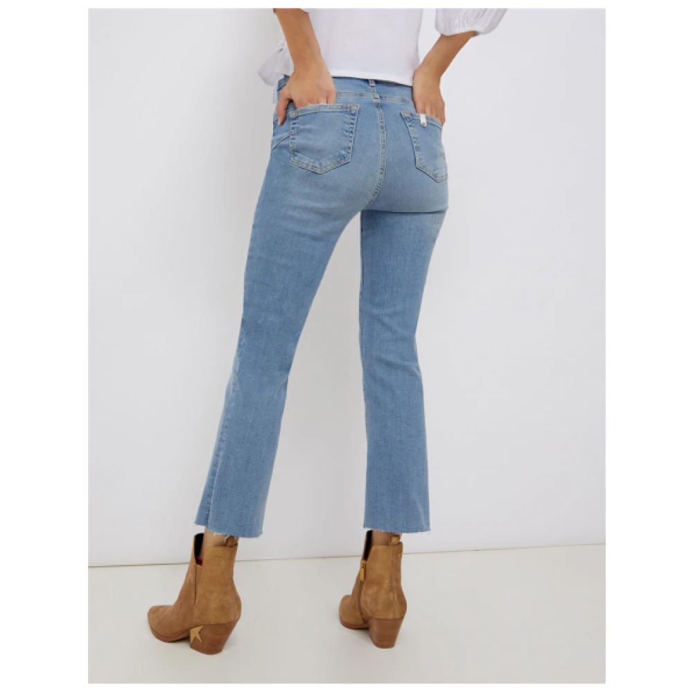 Liu Jo Hoge Taille Prinses Crop Flare Jeans Blue Dames