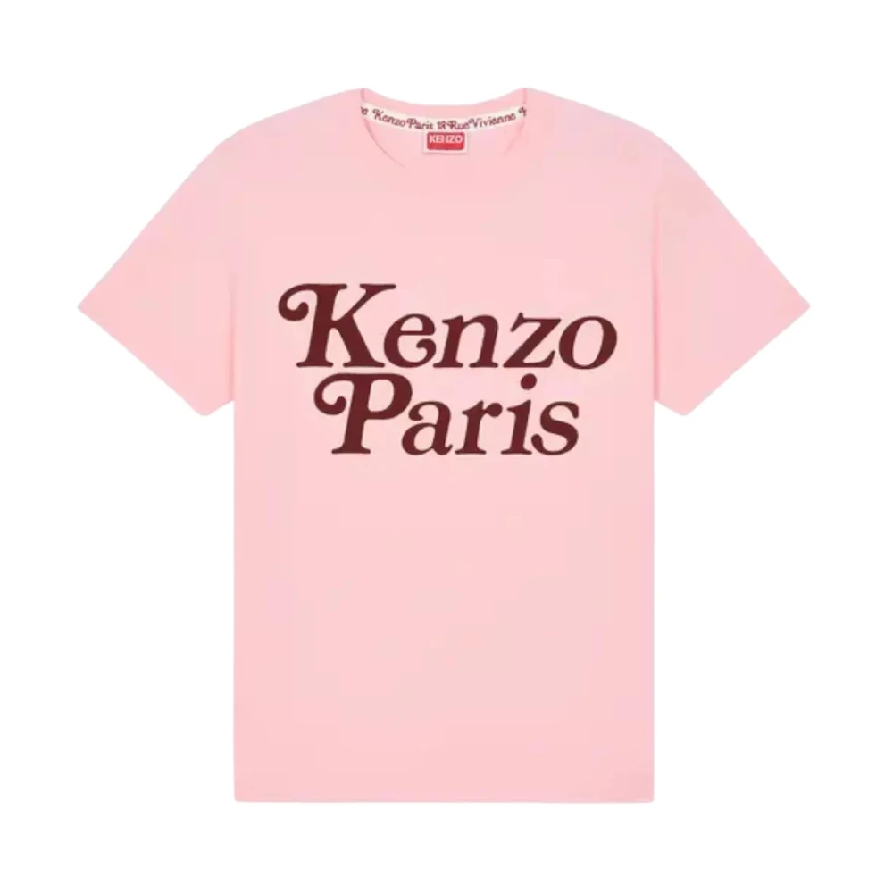 Kenzo Women's Pink T-Shirts, Xs, Verdy T-Shirt With Bordeaux Logo