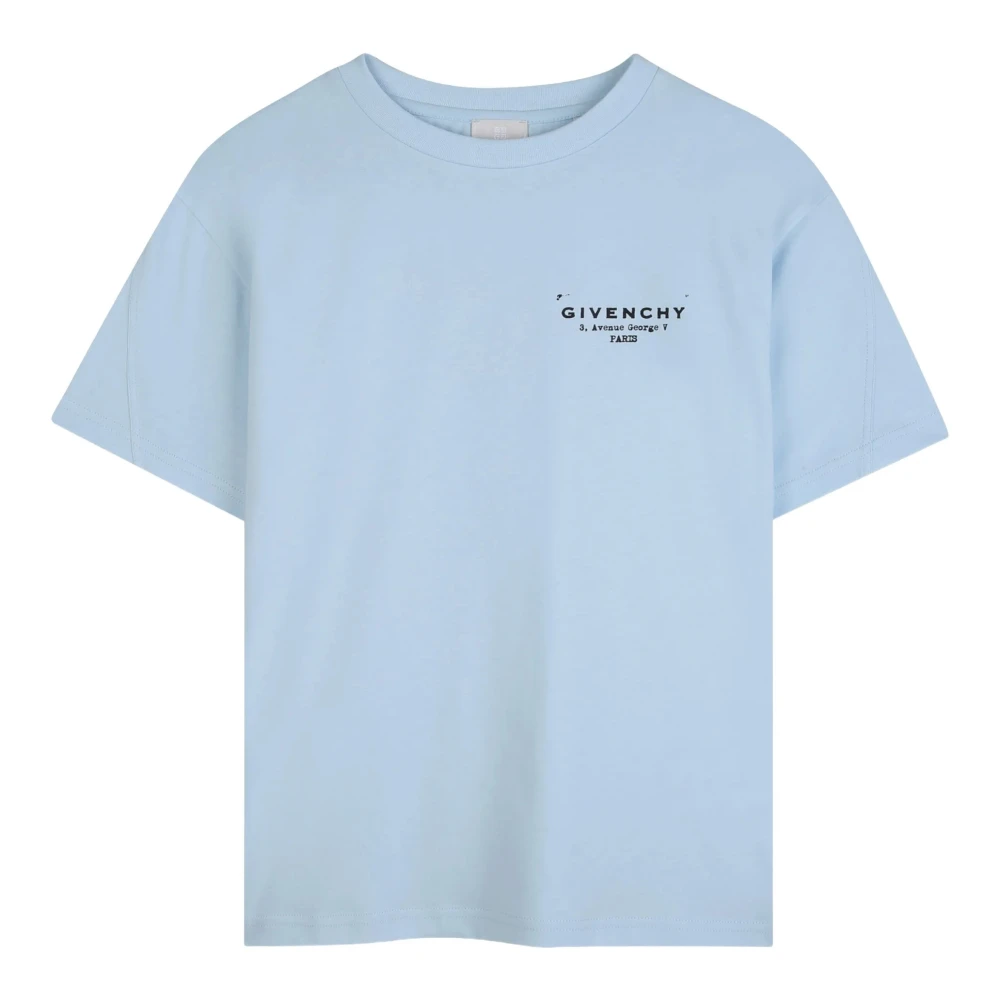 Givenchy Boys Blue Kids Short Sleeve T-Shirts, 4 Y, Crew Neck T-Shirt